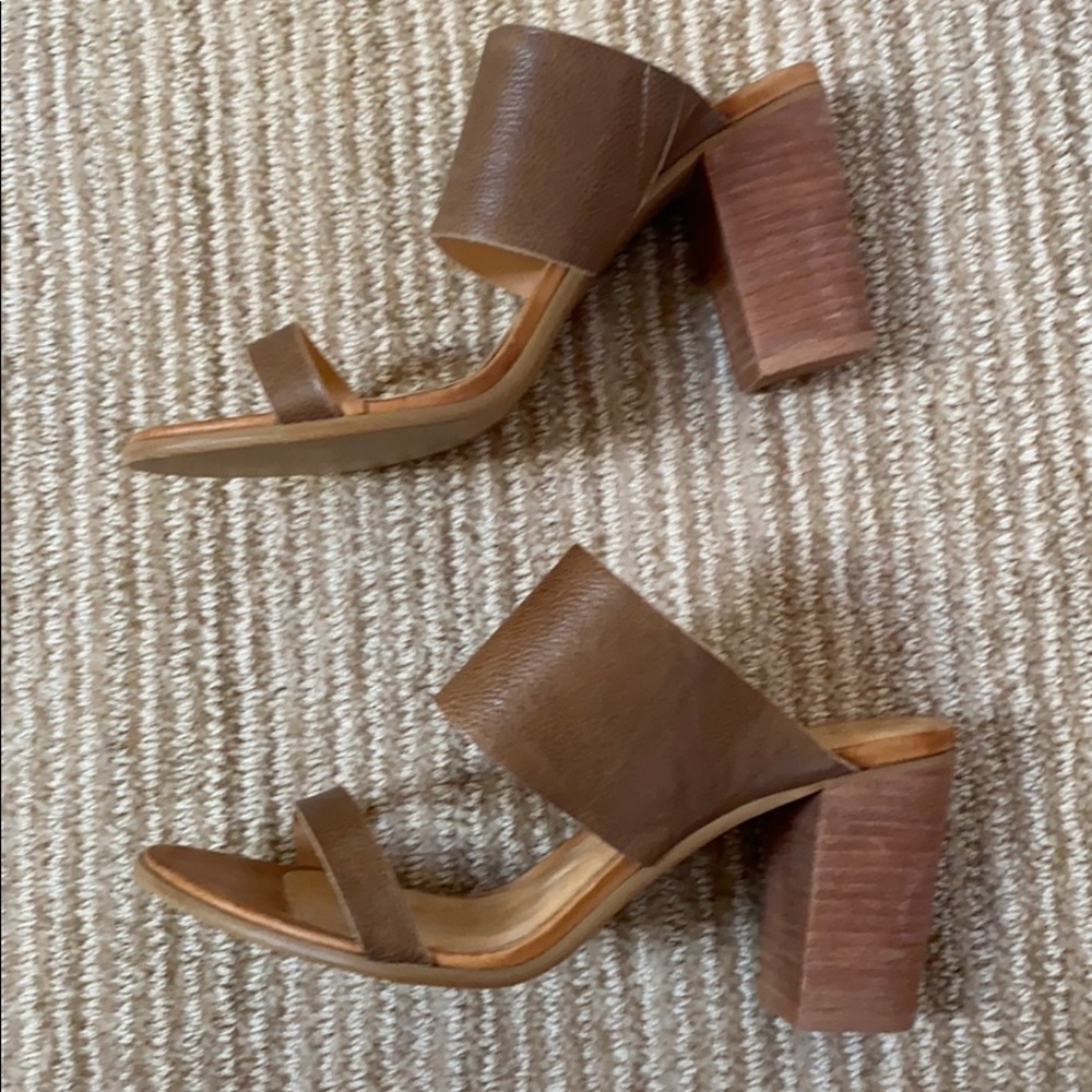 Brown leather heels